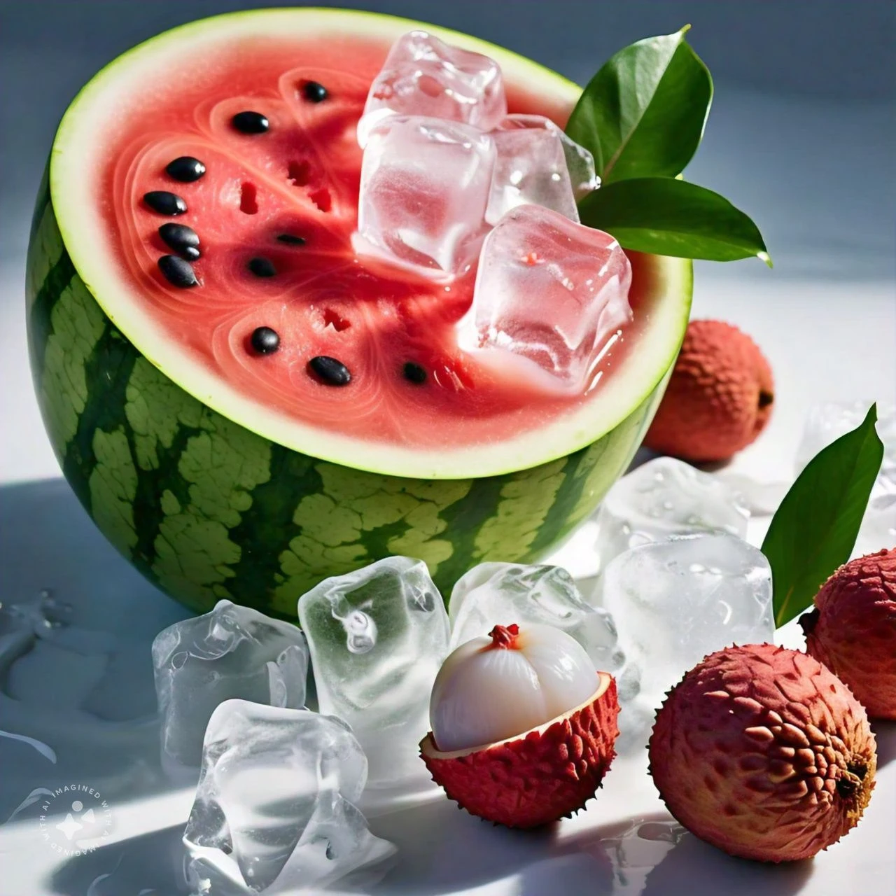 BackGround Lit Lychee watermelon ice